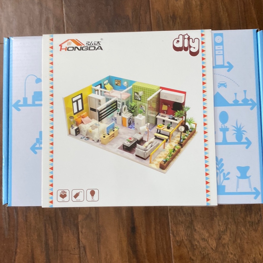 Set of four DIY miniature model houses